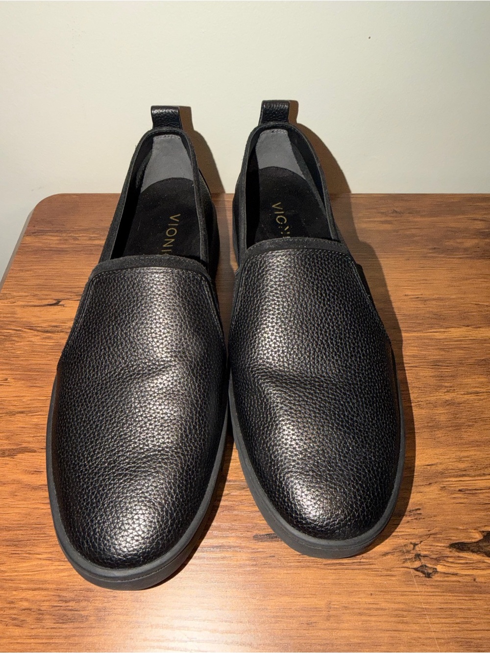 Vionic Black Textured Slip-On Flats
